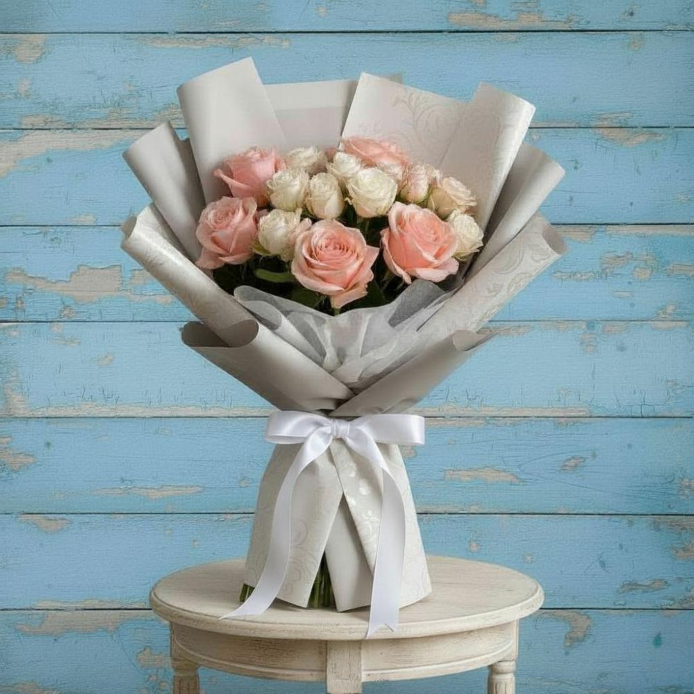 Букет цветов из: Розы в Урожайном