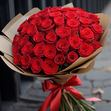 Букет 51 Красная роза Эдлесс Лав #REPLACE_PRED# Урожайном