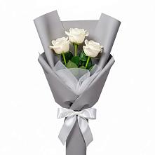 Букет 3 белые розы #REPLACE_PRED# Урожайном