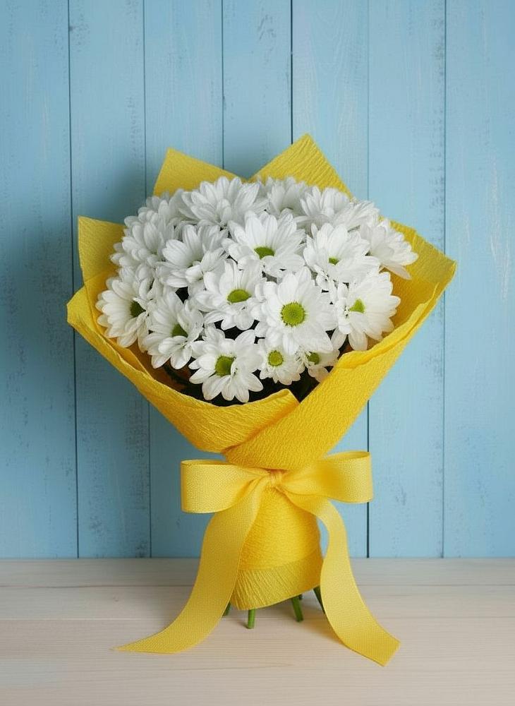 Букет цветов из: Хризантемы в Урожайном