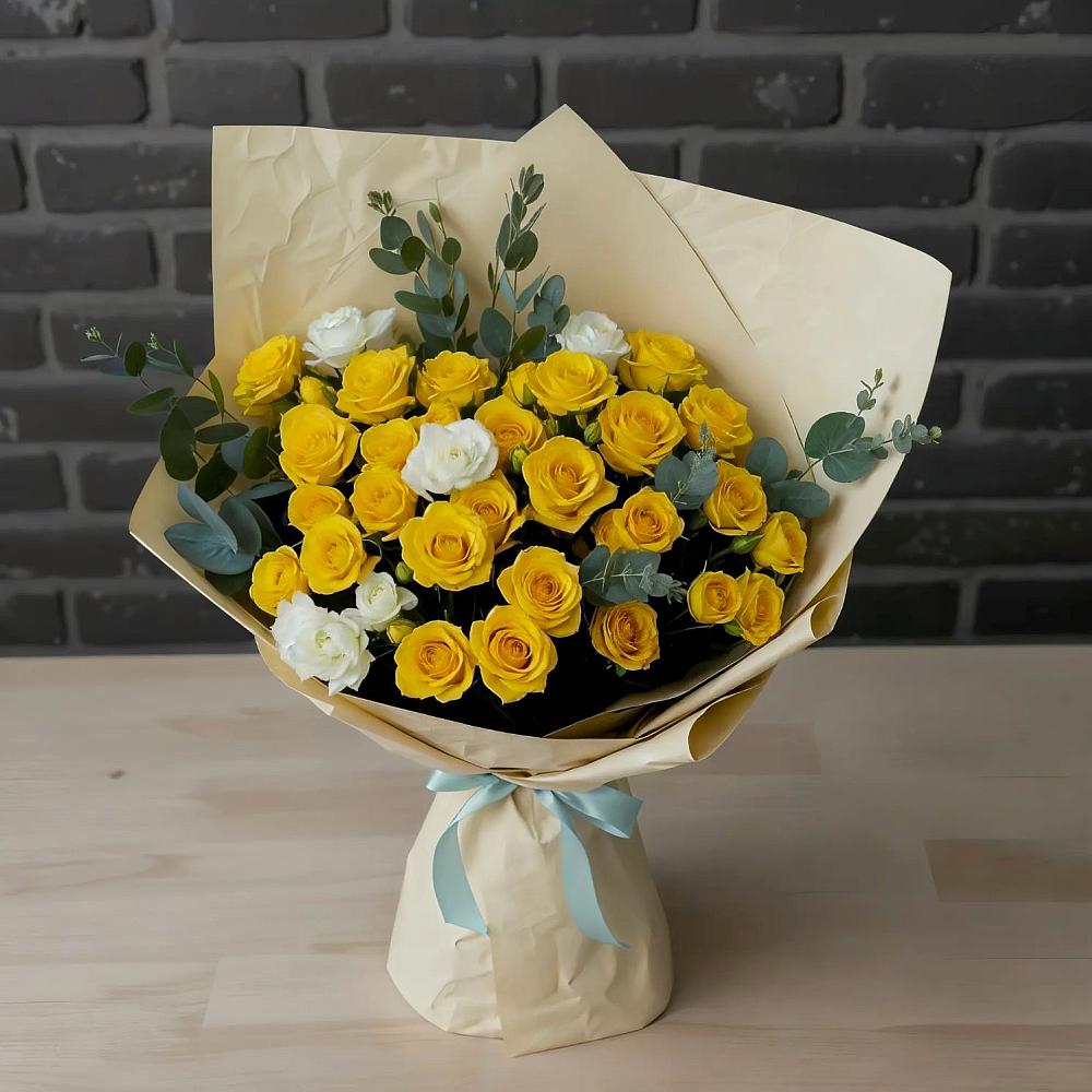 Букет цветов из: Розы в Урожайном