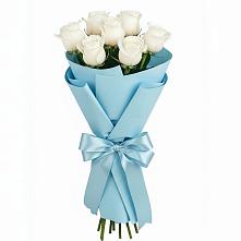 Букет 7 белых роз Проуд в Урожайном