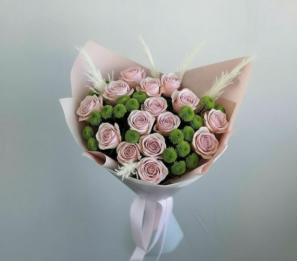 Букет цветов из: Розы и Хризантемы в Урожайном