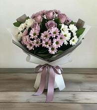 Букет цветов из:  Хризантемы и Розы в Урожайном