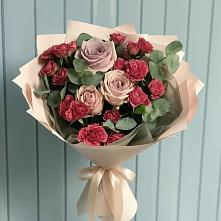 Букет цветов из:  Гвоздики и Розы в Урожайном